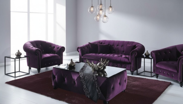 Sofa Chesterfield 3-miejscowe Kanapy Tapicerowane Designer Sofy Kanapa Komplet SL 36