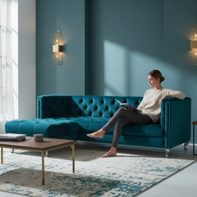Chesterfield Sofa Polster Designer Sofy Kanapy Kanapa  Zestaw Kanapy SLIII Sofa Nr 9