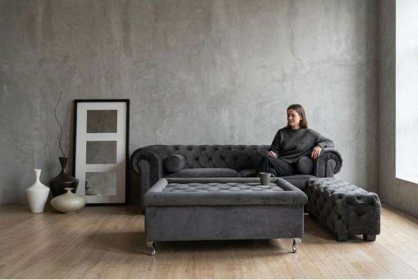 Chesterfield Sofa Pokrycie Projektant Meble Kanapy Kanapy Komplet Kanapa SLIII Sofa №18