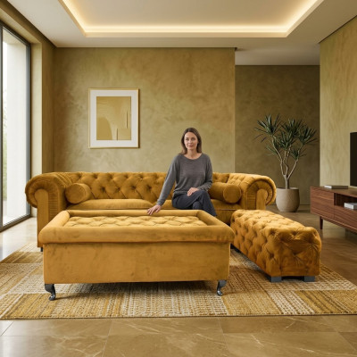 Chesterfield Sofa Tapicerka Designerskie Kanapy Sofy Sofa Komplet Kanapa SLIII Sofa №22