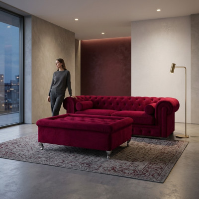 Chesterfield Sofa Pokrycie Sofy z Projektantką Kanapą Kompletem Sofa SLIII Sofa nr 24