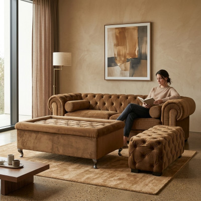 Chesterfield Sofa Projektant tapicerki Kanapy Kanapy Komplet Kanapy Sofa SLIII Sofa №25