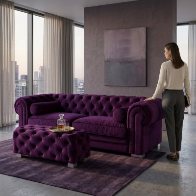 Chesterfield Sofa Tapicerka Projektant Kanapy Kanapy Komplet Kanapa SLIII Sofa №37