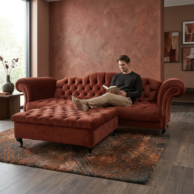 Chesterfield Sofa Wyściełany Designer Sofas Kanapa Komplet Sofa SLIII Sofa №48