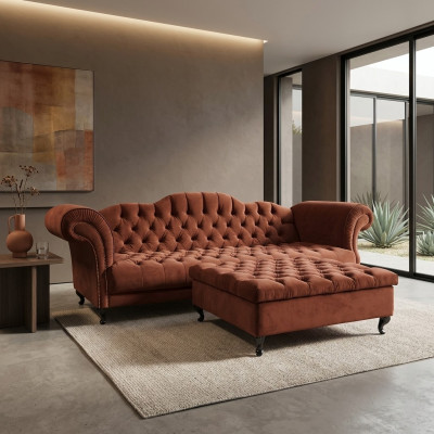 Chesterfield Sofa Wyściełany Designer Sofas Kanapa Komplet Sofa SLIII Sofa №48