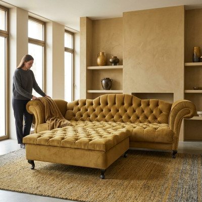 Chesterfield Sofa Tapicerowane Kanapy Designerskie Sofy Komplet Kanap SLIII Sofa nr 51