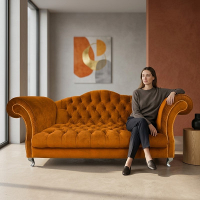 Chesterfield Sofa Tapicerowany projektant Sofy Kanapy Zestaw kanapowy Couch SLIII Sofa №77