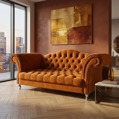 Chesterfield Sofa Tapicerowany projektant Sofy Kanapy Zestaw kanapowy Couch SLIII Sofa №77