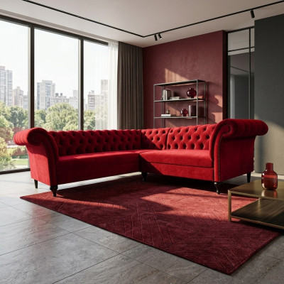 Projektant Red Chesterfield Narożnikowa kanapa Nowoczesny narożnik Designer Meble