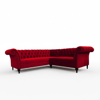 Projektant Red Chesterfield Narożnikowa kanapa Nowoczesny narożnik Designer Meble
