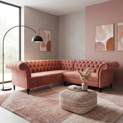 Chesterfield Narożnikowa kanapa narożnik kanapa designerska kanapa kanapa skórzana sofa Aksamit