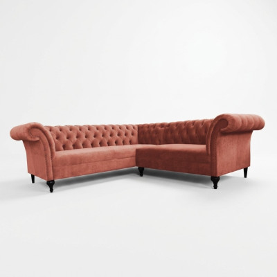 Chesterfield Narożnikowa kanapa narożnik kanapa designerska kanapa kanapa skórzana sofa Aksamit