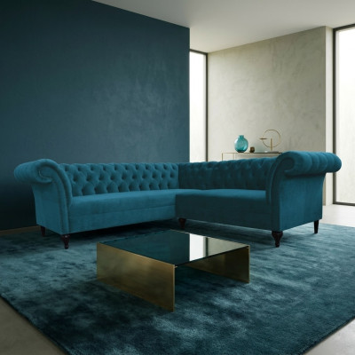 Chesterfield Narożnikowa kanapa narożnik kanapa designerska kanapa kanapa skórzana sofa Aksamit