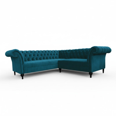 Chesterfield Narożnikowa kanapa narożnik kanapa designerska kanapa kanapa skórzana sofa Aksamit