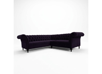 Nowoczesna kanapa narożna Chesterfield Narożnikowa kanapa designerska sofa kanapa Sofa skórzana Aksamit