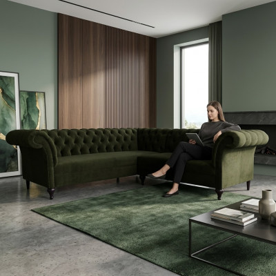 Chesterfield Narożnikowa kanapa narożnik kanapa designerska kanapa kanapa Aksamit skórzana sofa SLIII
