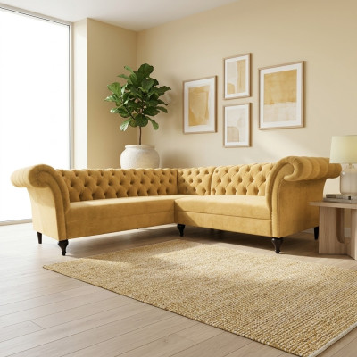 Chesterfield Narożnikowa kanapa narożnik kanapa designerska kanapa kanapa skórzana sofa Aksamit