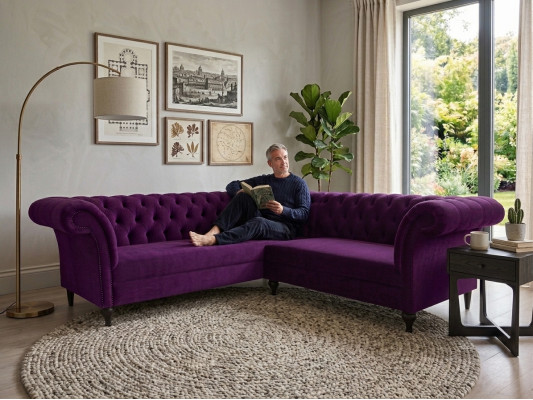Chesterfield Narożnikowa kanapa narożnik kanapa designerska kanapa kanapa skórzana sofa Aksamit