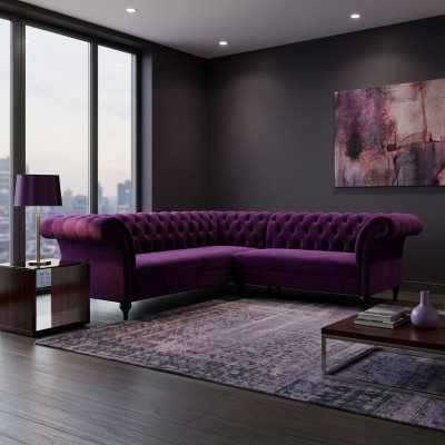 Chesterfield Narożnikowa kanapa narożnik kanapa designerska kanapa kanapa skórzana sofa Aksamit
