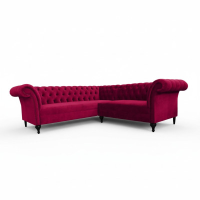 Nowoczesna kanapa narożna Chesterfield Narożnikowa kanapa designerska sofa kanapa Sofa skórzana Aksamit