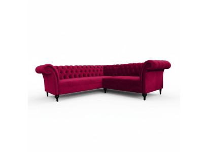 Nowoczesna kanapa narożna Chesterfield Narożnikowa kanapa designerska sofa kanapa Sofa skórzana Aksamit
