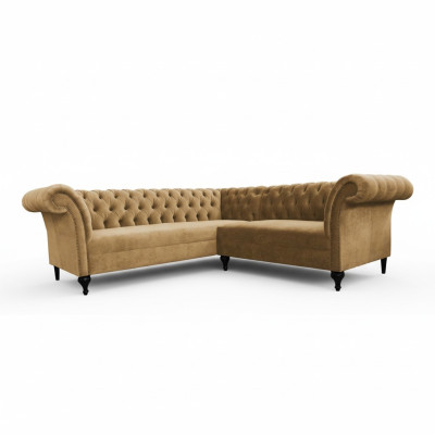 Kanapa narożna Chesterfield Narożnikowa Nowoczesna designerska sofa kanapa Sofa skórzana Aksamit