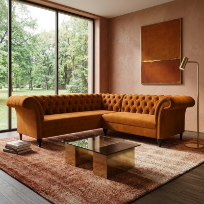 Chesterfield Narożnikowa kanapa narożnik kanapa designerska kanapa kanapa skórzana sofa Aksamit