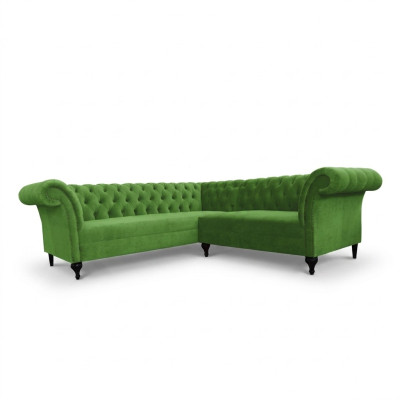 Zielona Stylowa Narożnikowa kanapa Chesterfield Couch Designerskie Sofy w kształcie litery L Podkładka Meble