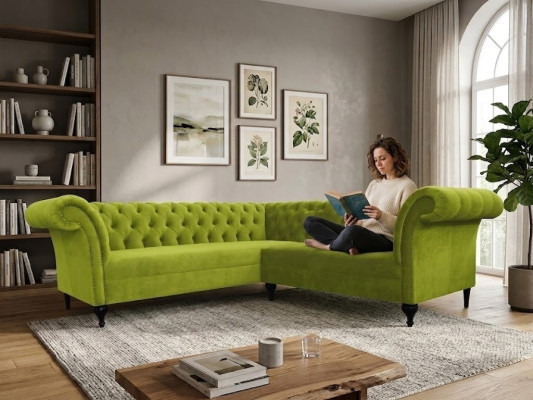 Chesterfield Narożnikowa kanapa kanapa narożna designerska sofa kanapa Aksamit skórzana sofa SLIII sofa №96