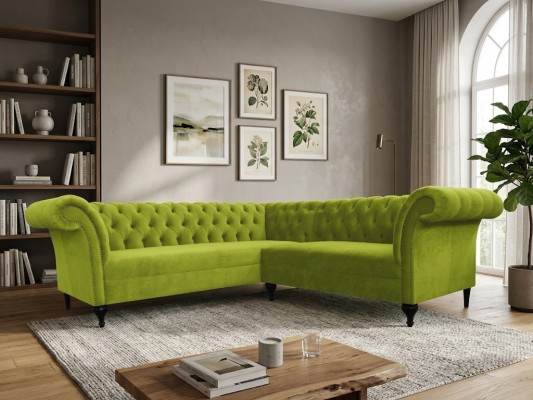Chesterfield Narożnikowa kanapa kanapa narożna designerska sofa kanapa Aksamit skórzana sofa SLIII sofa №96