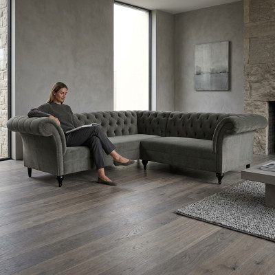 Chesterfield Narożnikowa kanapa narożnik kanapa designerska sofa kanapa Aksamit skórzana sofa SLIII sofa nr 97