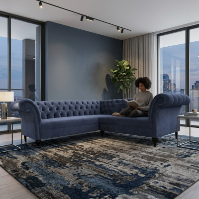 Chesterfield Narożnikowa kanapa kanapa narożna designerska sofa kanapa Aksamit skórzana sofa SLIII sofa nr 98