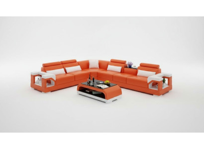 Sofa Sofa skórzana Sofa Żywy krajobraz Narożnik Narożnikowa kanapa Modern Design Ustawić