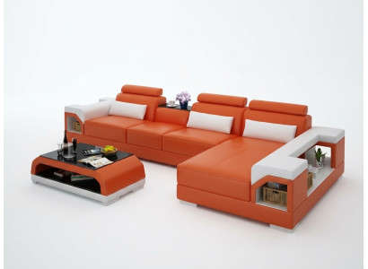 Skórzana sofa kanapa Żywy krajobraz Narożnikowa kanapa Narożnik Ustawić Design Modern Sofa G8010C