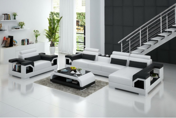Sofa skórzana Żywy krajobraz Narożnikowa kanapa Fotel Couch Ustaw Design Nowoczesna Sofa G8010E
