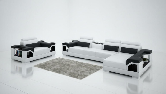 Sofa skórzana Żywy krajobraz Narożnikowa kanapa Fotel Couch Ustaw Design Nowoczesna Sofa G8010E