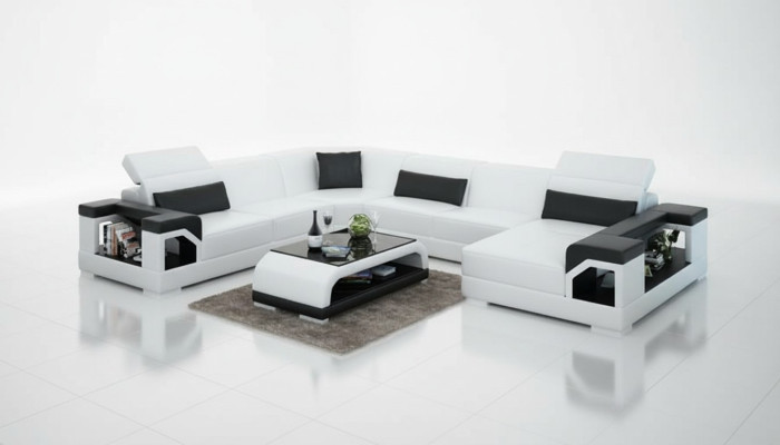 Sofa skórzana kanapa Żywy krajobraz Narożnik kanapa Narożnik Ustaw Design Nowoczesna Sofa G8014 Nowość