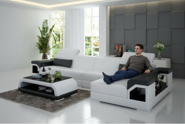 Sofa skórzana Nowoczesna kanapa Żywy krajobraz Decor Narożnik Narożnikowa kanapa Design Ustawić