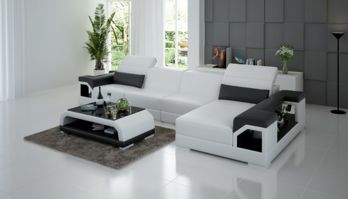 Sofa skórzana Nowoczesna kanapa Żywy krajobraz Decor Narożnik Narożnikowa kanapa Design Ustawić