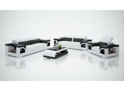 Sofa skórzana Kanapa Zestaw sofowy Zestaw 3+2+1 miejsce do siedzenia Ustawić Design Nowoczesna Sofa