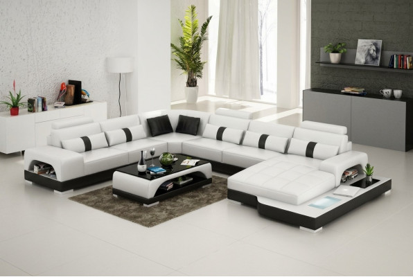 Skórzana sofa Kanapa Żywy krajobraz Narożnik Narożnikowa kanapa Sofa Modern Design Ustawić