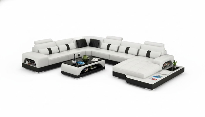 Skórzana sofa Kanapa Żywy krajobraz Narożnik Narożnikowa kanapa Sofa Modern Design Ustawić
