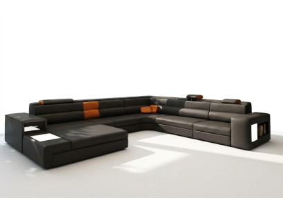 Narożnikowa kanapa Sofa Kanapa Podkładka Ustaw Design Włókienniczy Skóra Żywy krajobraz