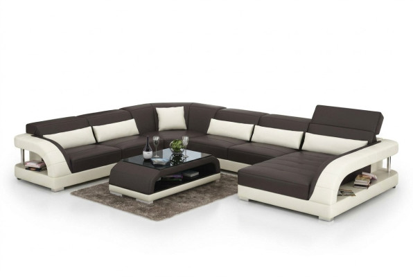 Skórzana sofa kanapa Żywy krajobraz Narożnikowa kanapa Narożnik Ustaw Design Modern Sofa