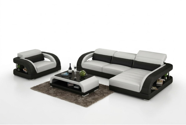 Skórzana sofa kanapa Żywy krajobraz Narożnikowa kanapa Fotel Zestaw Ustawić designerską sofę