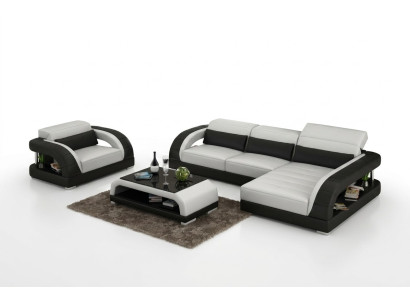 Skórzana sofa kanapa Żywy krajobraz Narożnikowa kanapa Fotel Zestaw Ustawić designerską sofę