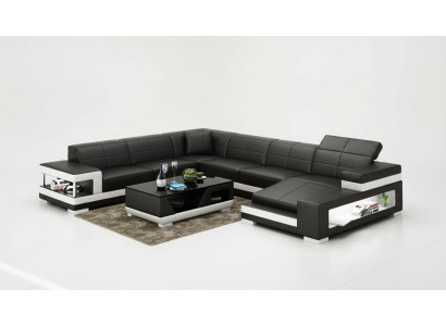 Skórzana sofa kanapa Żywy krajobraz Narożnik kanapa Narożnik Ustaw Design Modern Sofa G8017