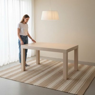 Tabela Stół obiadowy drewniany stół XXL Stół konferencyjny 90 x 160 cm Rozkładany 160x210 cm