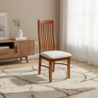 Krzesło do jadalni Solidne drewno Krzesło designerskie Skóra Krzesło Dekoracyjne Krzesła
