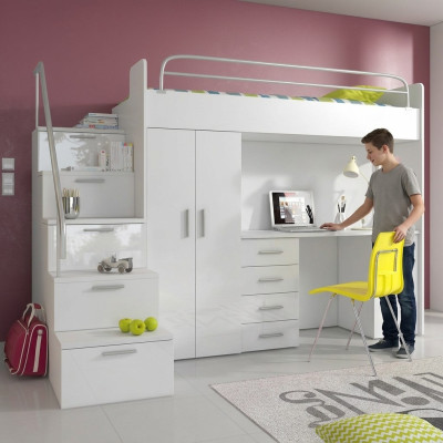 Podwójne łóżko piętrowe Łóżko piętrowe Podwójne łóżko Youth Bed bed z Szafa Tabela RAJ4w